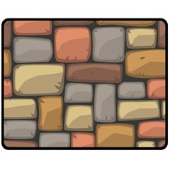 Colorful Brick Wall Texture Fleece Blanket (medium)  by Nexatart