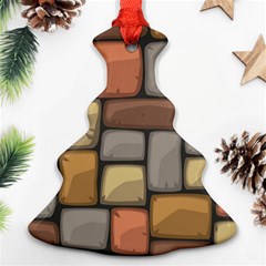 Colorful Brick Wall Texture Christmas Tree Ornament (two Sides) by Nexatart