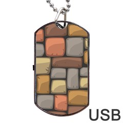 Colorful Brick Wall Texture Dog Tag Usb Flash (one Side) by Nexatart