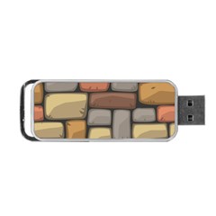 Colorful Brick Wall Texture Portable Usb Flash (one Side) by Nexatart