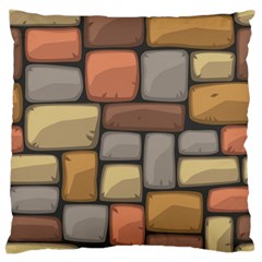 Colorful Brick Wall Texture Large Flano Cushion Case (two Sides) by Nexatart