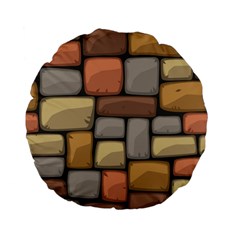 Colorful Brick Wall Texture Standard 15  Premium Flano Round Cushions by Nexatart