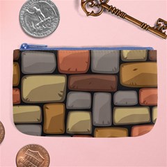 Colorful Brick Wall Texture Large Coin Purse