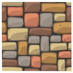 Colorful Brick Wall Texture Wooden Puzzle Square by Nexatart