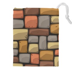 Colorful Brick Wall Texture Drawstring Pouch (5xl) by Nexatart