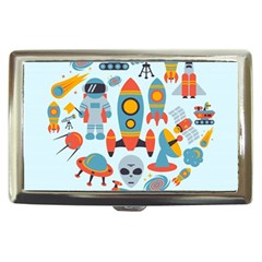 Space Elements Flat Cigarette Money Case by Nexatart