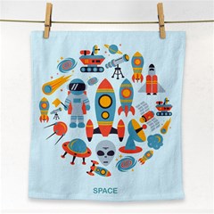 Space Elements Flat Face Towel by Nexatart