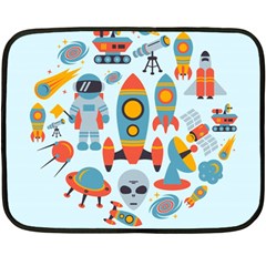 Space Elements Flat Double Sided Fleece Blanket (mini)  by Nexatart