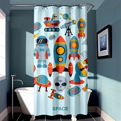 Space Elements Flat Shower Curtain 36  X 72  (stall)  by Nexatart