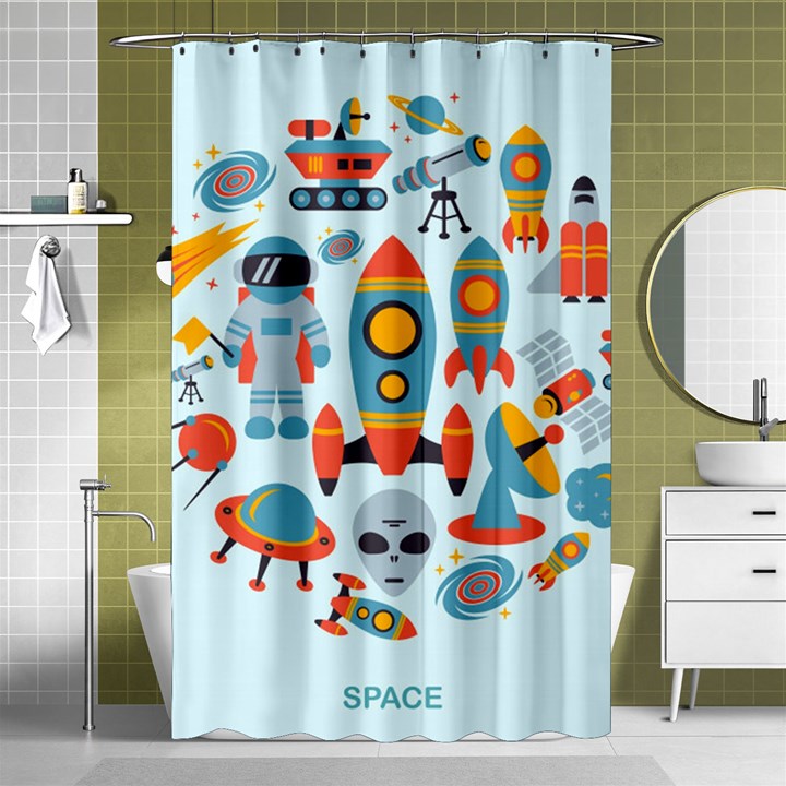 Space Elements Flat Shower Curtain 48  x 72  (Small) 