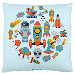 Space Elements Flat Large Cushion Case (two Sides) by Nexatart