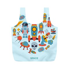 Space Elements Flat Full Print Recycle Bag (m) by Nexatart