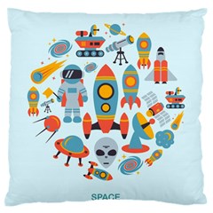 Space Elements Flat Standard Flano Cushion Case (one Side) by Nexatart