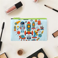 Space Elements Flat Cosmetic Bag (xs) by Nexatart