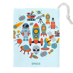 Space Elements Flat Drawstring Pouch (4xl) by Nexatart