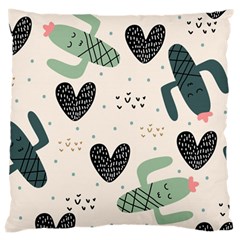 Cute Cactus Plants Seamless Pattern With Children Drawing Baby Kids Apparel Fashion Large Cushion Case (two Sides) by Nexatart