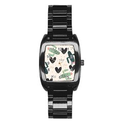 Cute Cactus Plants Seamless Pattern With Children Drawing Baby Kids Apparel Fashion Stainless Steel Barrel Watch by Nexatart