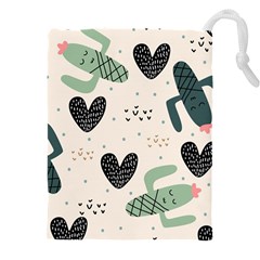 Cute Cactus Plants Seamless Pattern With Children Drawing Baby Kids Apparel Fashion Drawstring Pouch (4xl)