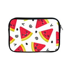 Cute Smiling Watermelon Seamless Pattern White Background Apple Ipad Mini Zipper Cases by Nexatart