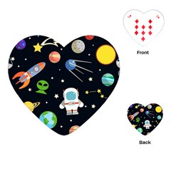 Space Astronomy Decorative Symbols Seamless Pattern Vector Illustration Playing Cards Single Design (heart) by Nexatart