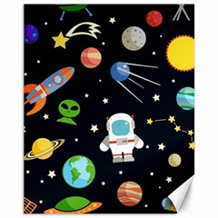 Space Astronomy Decorative Symbols Seamless Pattern Vector Illustration Canvas 11  X 14 