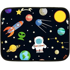 Space Astronomy Decorative Symbols Seamless Pattern Vector Illustration Fleece Blanket (mini)