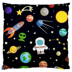 Space Astronomy Decorative Symbols Seamless Pattern Vector Illustration Large Cushion Case (two Sides) by Nexatart