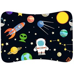 Space Astronomy Decorative Symbols Seamless Pattern Vector Illustration Velour Seat Head Rest Cushion by Nexatart