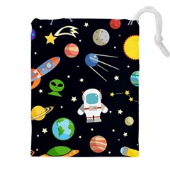 Space Astronomy Decorative Symbols Seamless Pattern Vector Illustration Drawstring Pouch (4xl)