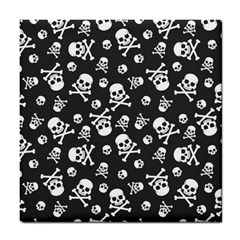 Skull Crossbones Seamless Pattern Holiday Halloween Wallpaper Wrapping Packing Backdrop Tile Coaster by Nexatart