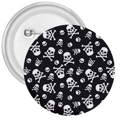 Skull Crossbones Seamless Pattern Holiday Halloween Wallpaper Wrapping Packing Backdrop 3  Buttons by Nexatart