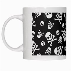 Skull Crossbones Seamless Pattern Holiday Halloween Wallpaper Wrapping Packing Backdrop White Mugs by Nexatart