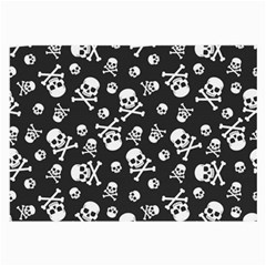 Skull Crossbones Seamless Pattern Holiday Halloween Wallpaper Wrapping Packing Backdrop Large Glasses Cloth by Nexatart