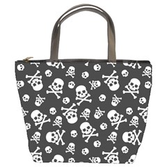 Skull Crossbones Seamless Pattern Holiday Halloween Wallpaper Wrapping Packing Backdrop Bucket Bag by Nexatart