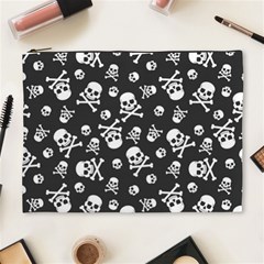 Skull Crossbones Seamless Pattern Holiday Halloween Wallpaper Wrapping Packing Backdrop Cosmetic Bag (xl) by Nexatart