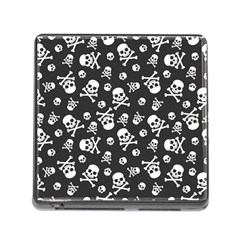 Skull Crossbones Seamless Pattern Holiday Halloween Wallpaper Wrapping Packing Backdrop Memory Card Reader (square 5 Slot) by Nexatart