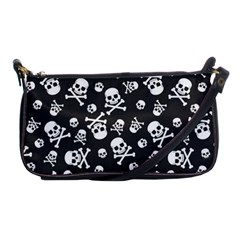 Skull Crossbones Seamless Pattern Holiday Halloween Wallpaper Wrapping Packing Backdrop Shoulder Clutch Bag by Nexatart