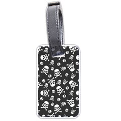 Skull Crossbones Seamless Pattern Holiday Halloween Wallpaper Wrapping Packing Backdrop Luggage Tag (one Side) by Nexatart