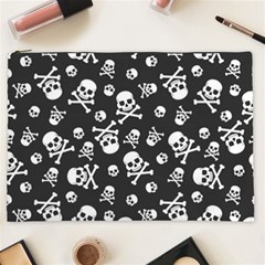 Skull Crossbones Seamless Pattern Holiday Halloween Wallpaper Wrapping Packing Backdrop Cosmetic Bag (xxl) by Nexatart