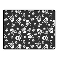 Skull Crossbones Seamless Pattern Holiday Halloween Wallpaper Wrapping Packing Backdrop Double Sided Fleece Blanket (small)  by Nexatart