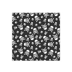 Skull Crossbones Seamless Pattern Holiday Halloween Wallpaper Wrapping Packing Backdrop Satin Bandana Scarf by Nexatart