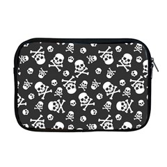 Skull Crossbones Seamless Pattern Holiday Halloween Wallpaper Wrapping Packing Backdrop Apple Macbook Pro 17  Zipper Case by Nexatart