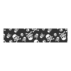 Skull Crossbones Seamless Pattern Holiday Halloween Wallpaper Wrapping Packing Backdrop Velvet Scrunchie by Nexatart