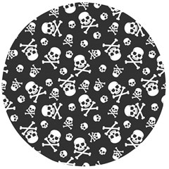 Skull Crossbones Seamless Pattern Holiday Halloween Wallpaper Wrapping Packing Backdrop Wooden Bottle Opener (round) by Nexatart