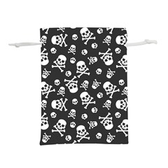 Skull Crossbones Seamless Pattern Holiday Halloween Wallpaper Wrapping Packing Backdrop Lightweight Drawstring Pouch (l) by Nexatart