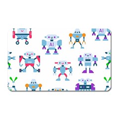 Cute Toy Robotsantennas Wires Seamless Pattern Magnet (rectangular) by Nexatart