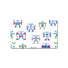 Cute Toy Robotsantennas Wires Seamless Pattern Magnet (name Card) by Nexatart