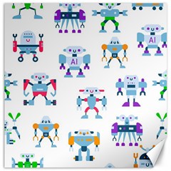 Cute Toy Robotsantennas Wires Seamless Pattern Canvas 12  X 12  by Nexatart