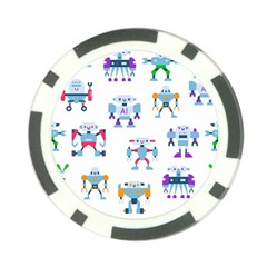 Cute Toy Robotsantennas Wires Seamless Pattern Poker Chip Card Guard by Nexatart