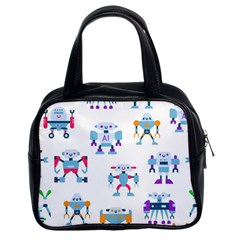 Cute Toy Robotsantennas Wires Seamless Pattern Classic Handbag (two Sides) by Nexatart